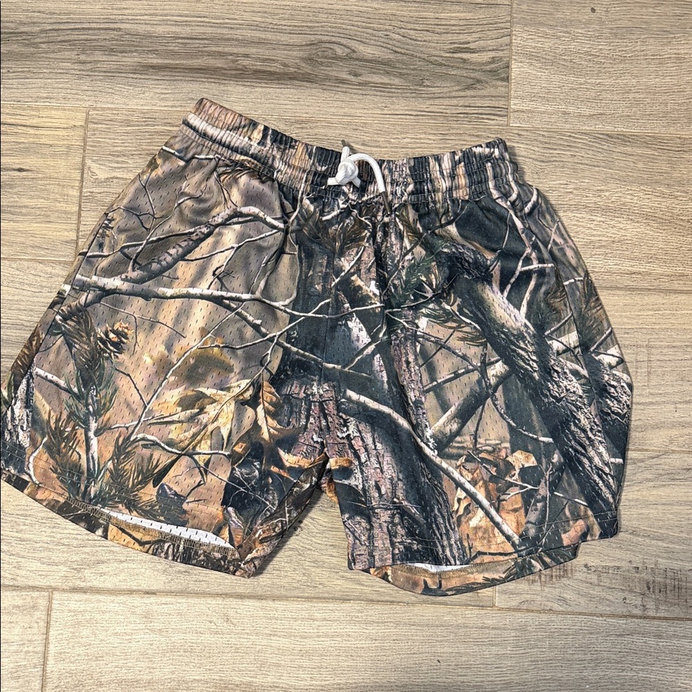 Camo Drawstring Athletic Shorts